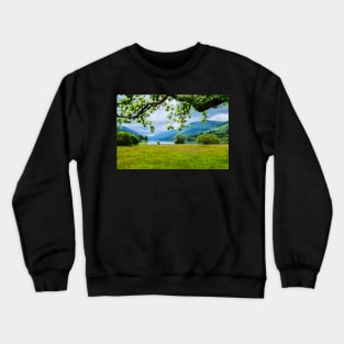 Looking through the trees towards Loch Voil Crewneck Sweatshirt